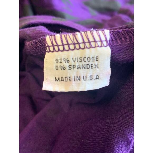 Bryn Walker Women's Long Sleeve Floral Asymmetric Top Purple Black Size Small - Picture 4 of 6